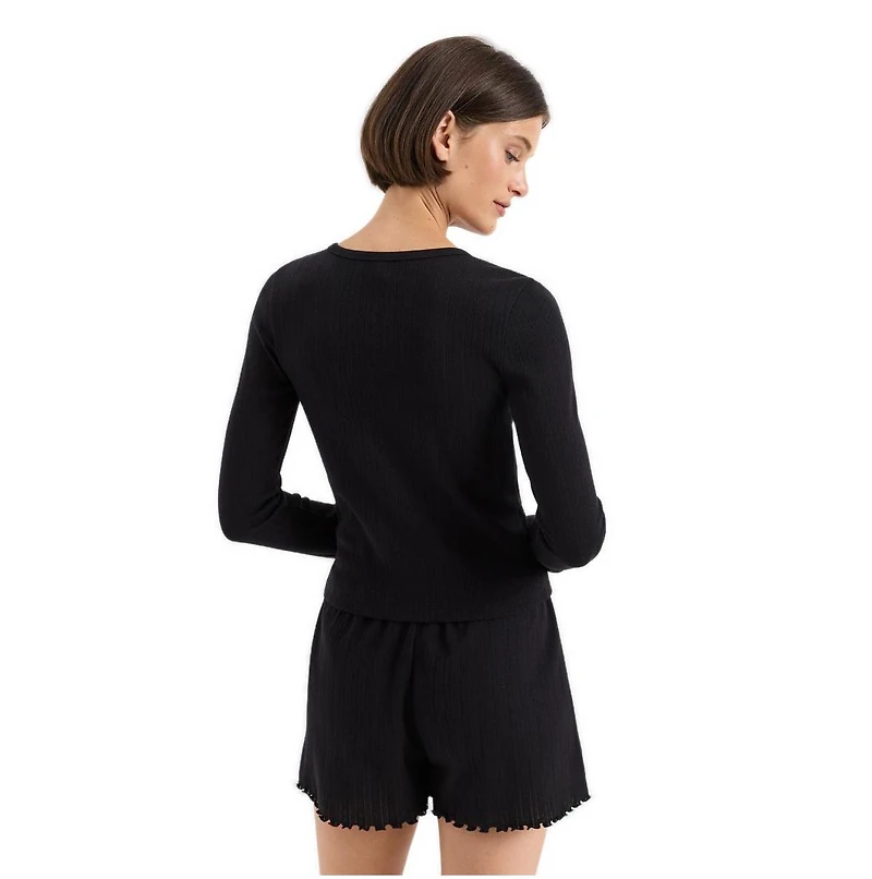 Pact Women's Organic Cotton Pointelle Long Sleeve Tee