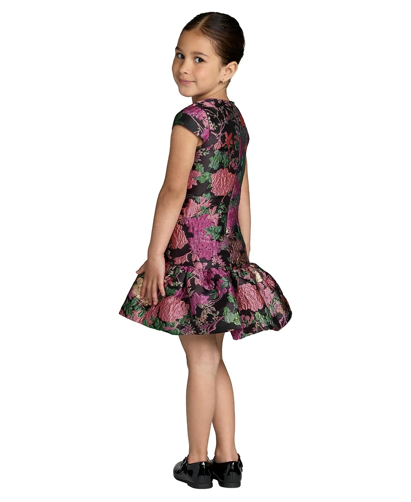 Mac Duggal Big Girls Floral Brocade Fit and Flare Dress