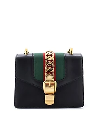 Pre-Owned Gucci Mini Sylvie Chain Shoulder Bag Leather
