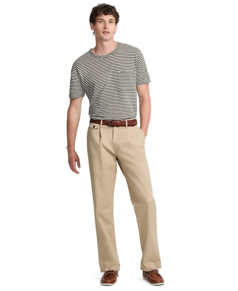 Lands' End Men's Knockabout Comfort Waist Relaxed Fit Pleated Front Chino Pant