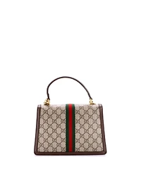 Pre-Owned Gucci Small Ophidia Flap Top Handle Bag Gg Coated Canvas