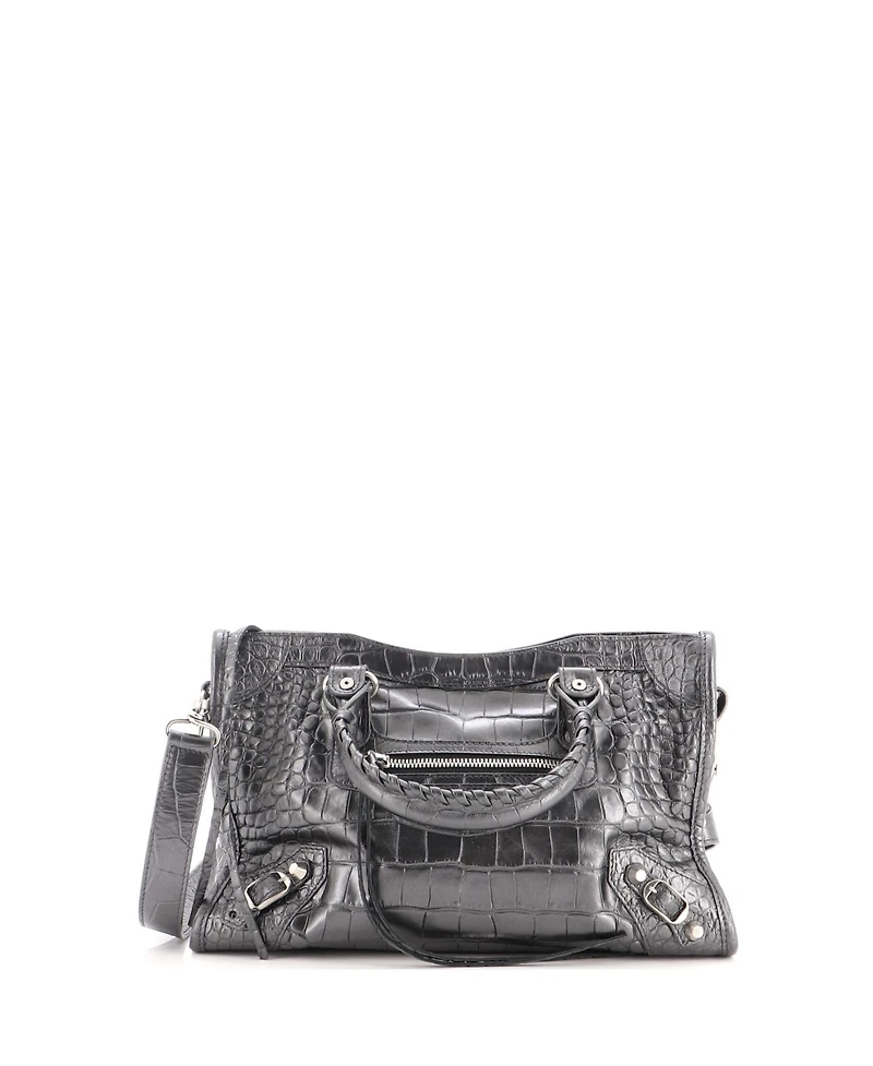 Pre-Owned Balenciaga Small City Classic Studs Bag Embossed Leather