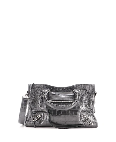 Pre-Owned Balenciaga Small City Classic Studs Bag Embossed Leather