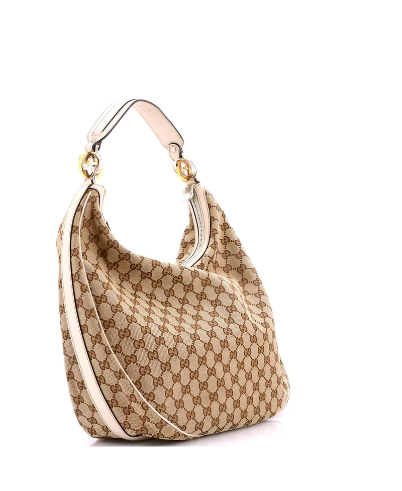 Pre-Owned Gucci Large Twins Hobo Gg Canvas