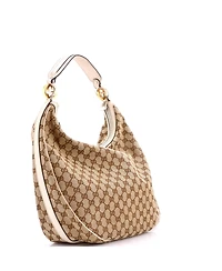 Pre-Owned Gucci Large Twins Hobo Gg Canvas