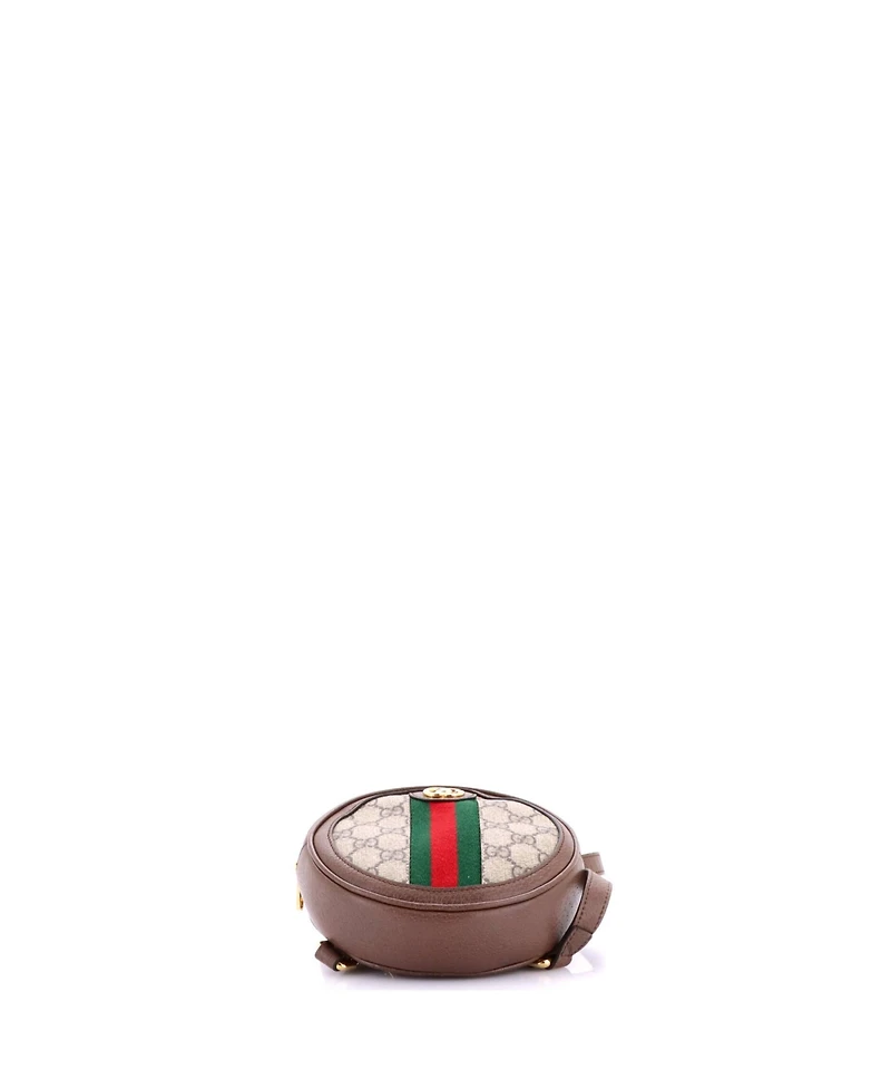 Pre-Owned Gucci Mini Ophidia Round Backpack Gg Coated Canvas