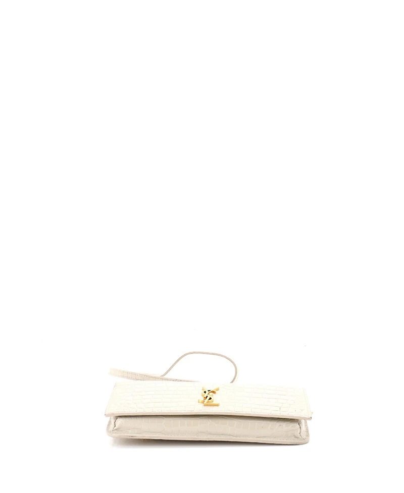 Pre-Owned Saint Laurent Classic Monogram Phone Holder Shoulder Bag Embossed Leather