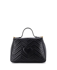 Pre-Owned Gucci Gg Marmont Top Handle Flap Bag Matelasse Leather