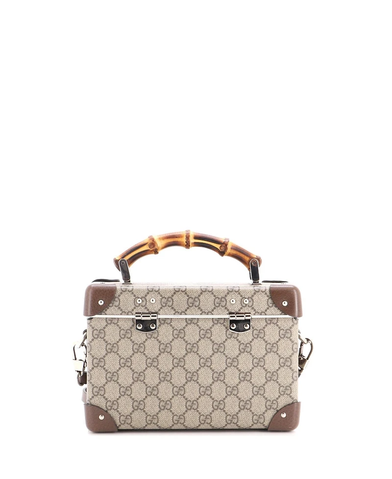 Pre-Owned Gucci Bamboo Globe-Trotter Vanity Case Gg Coated Canvas