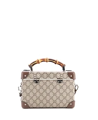Pre-Owned Gucci Bamboo Globe-Trotter Vanity Case Gg Coated Canvas