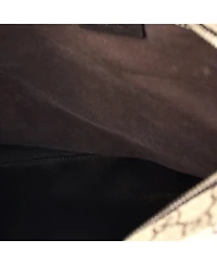 Pre-Owned Gucci Large Zip Top Messenger Bag Gg Coated Canvas