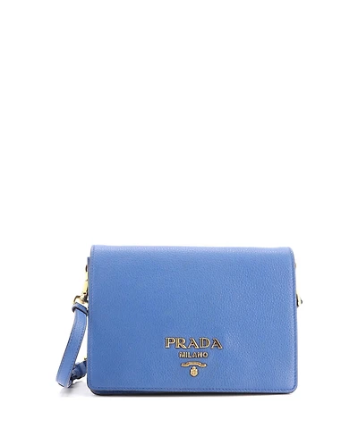 Pre-Owned Prada Small Dual Strap Flap Crossbody Bag Vitello Daino