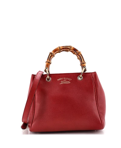 Pre-Owned Gucci Mini Bamboo Shopper Tote Leather