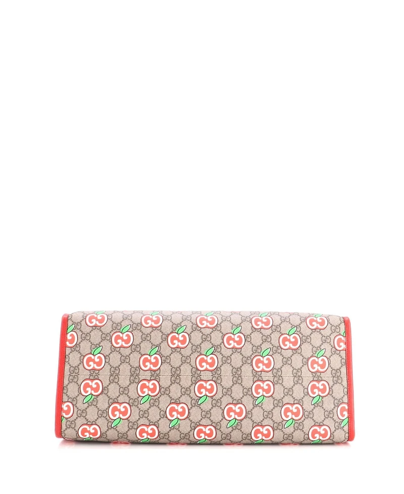 Pre-Owned Gucci Large Convertible Open Tote Apple Gg Coated Canvas