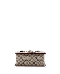 Pre-Owned Gucci Small Horsebit 1955 Boston Bag Gg Coated Canvas
