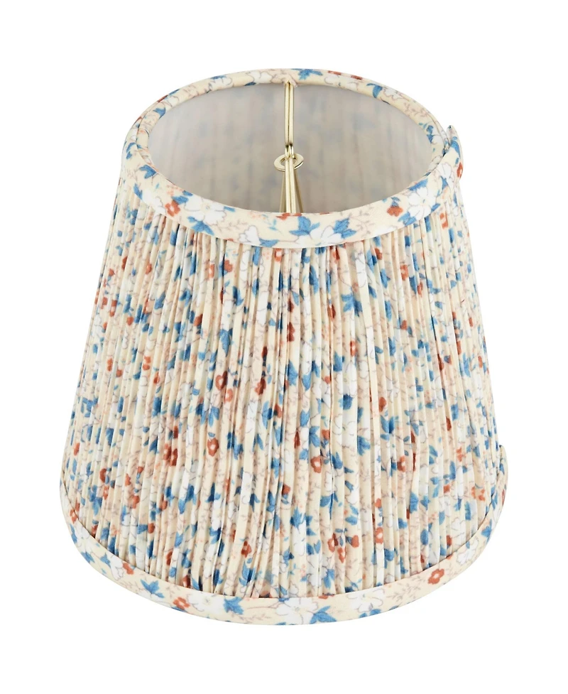 Springcrest 4" Top x 6" Bottom x 5 1/2" High x Print Lamp Shade Replacement Small Leaf Shirred Pleated Clip On Candelabra