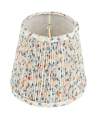 Springcrest 4" Top x 6" Bottom x 5 1/2" High x Print Lamp Shade Replacement Small Leaf Shirred Pleated Clip On Candelabra