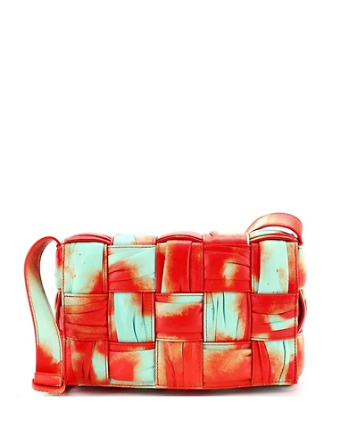 Pre-Owned Bottega Veneta Cassette Crossbody Bag Maxi Intrecciato Tie Dye Plisse Leather