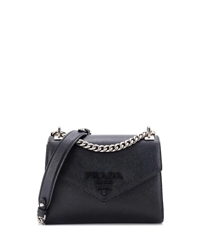 Pre-Owned Prada Small Monochrome Shoulder Bag Saffiano Leather