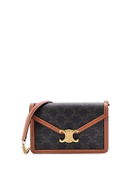 Pre-Owned Celine Margo Triomphe Wallet on Chain Triomphe Coated Canvas