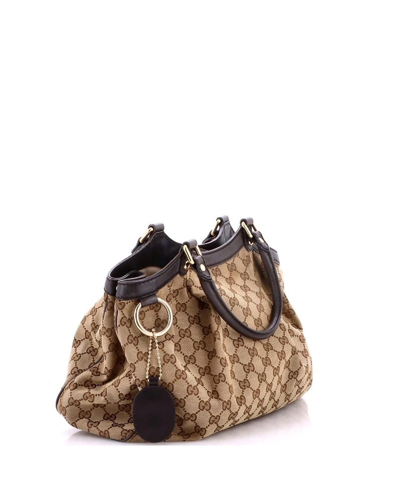 Pre-Owned Gucci Medium Sukey Tote Gg Canvas with Leather