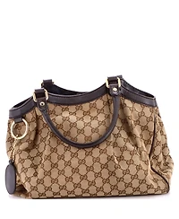 Pre-Owned Gucci Medium Sukey Tote Gg Canvas with Leather