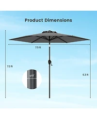 Sugift 7.5 ft Heavy Duty Outdoor Market Patio Umbrella with Push Button Tilt and Crank