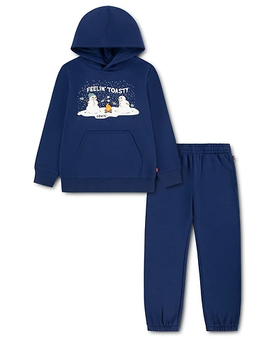 Levi's Boys' 4-7 Toasty Snowman Hoodie and Joggers, 2-Piece Set