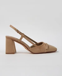 Berness Geena Toe Cap Slingback with Buckle Accent