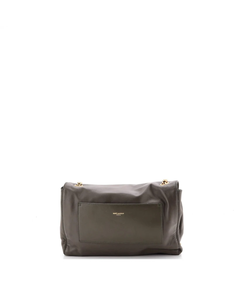 Pre-Owned Saint Laurent Medium Classic Monogram Reversible Shoulder Bag Suede and Leather