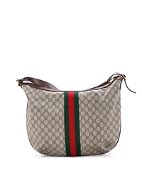 Pre-Owned Gucci Large Ophidia Half Moon Hobo Gg Coated Canvas