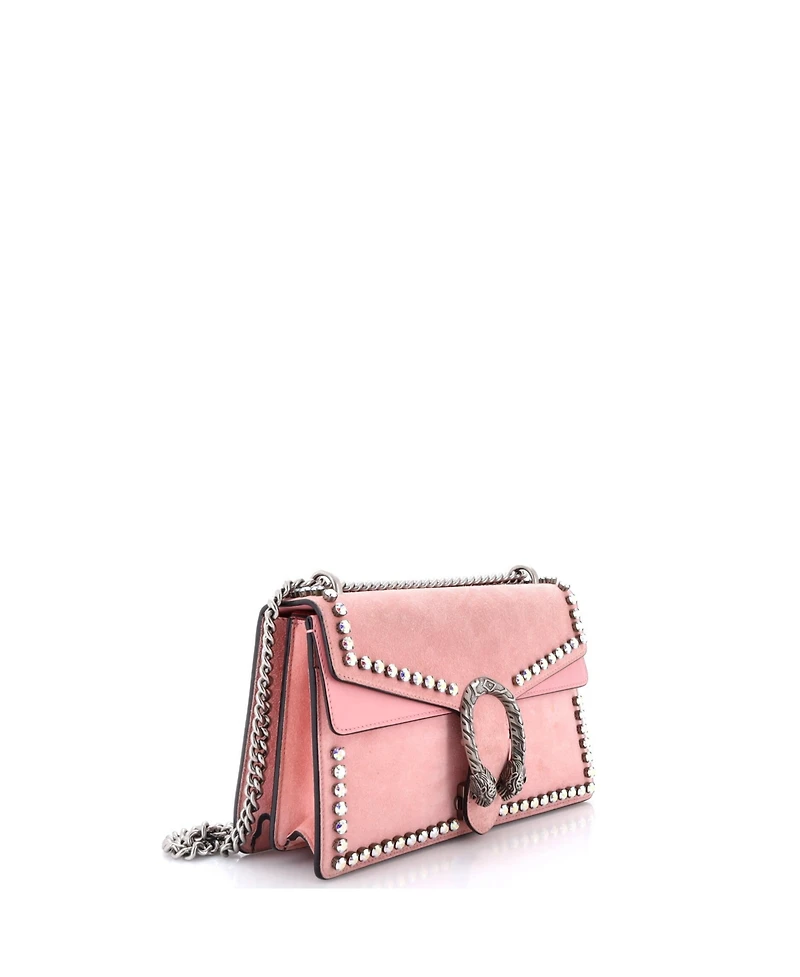 Pre-Owned Gucci Small Dionysus Bag Crystal Embellished Suede