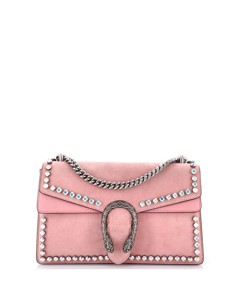 Pre-Owned Gucci Small Dionysus Bag Crystal Embellished Suede