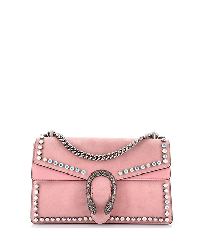 Pre-Owned Gucci Small Dionysus Bag Crystal Embellished Suede