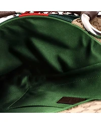 Pre-Owned Gucci Large Horsebit Web Chain Clutch Gg Canvas