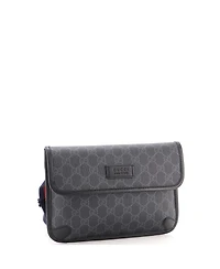 Pre-Owned Gucci Web Flap Belt Bag Gg Coated Canvas