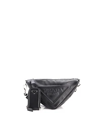 Pre-Owned Prada Small Triangle Logo Zip Crossbody Bag Leather