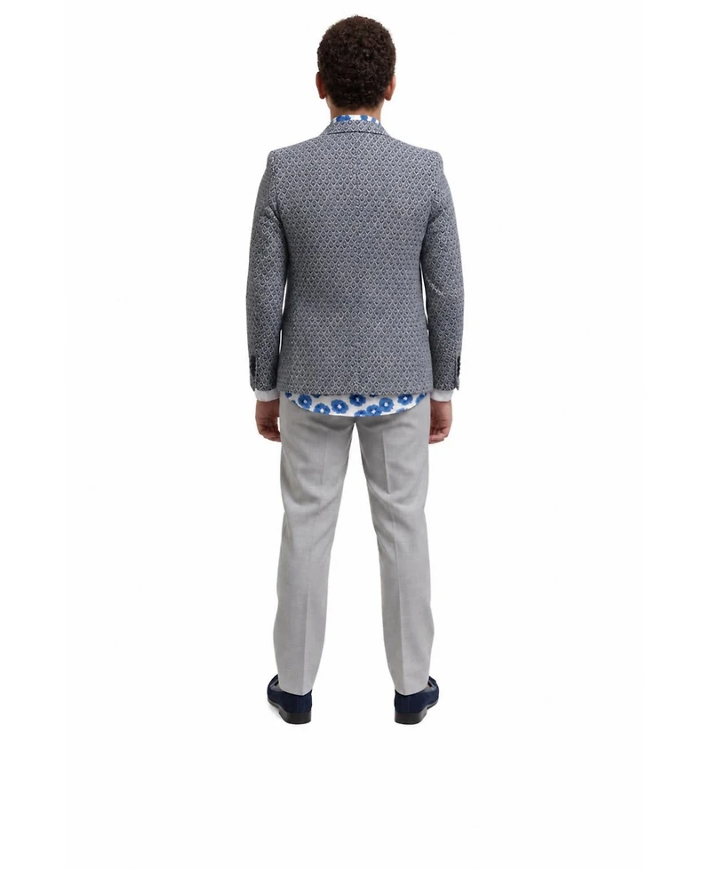 Elie Balleh Toddler Slim Fit Geometric Brocade Blazer