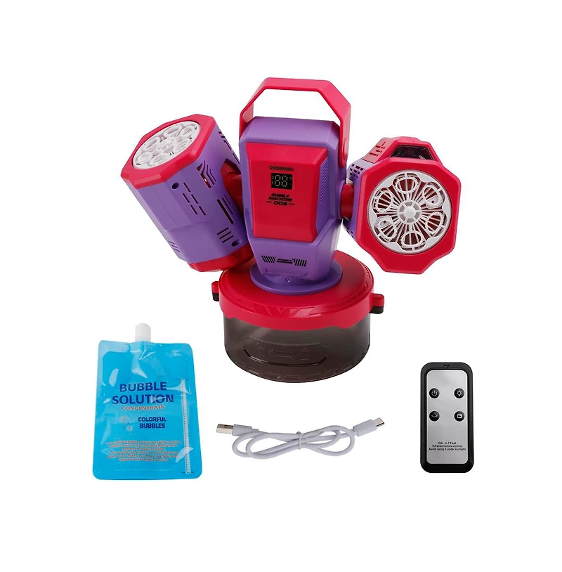 Bruce & Shark Rechargeable Bubble Machine with Remote, 30,000 Bubbles Per Minute, Ages 3+