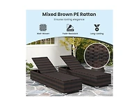 Boyel Living Patio Wicker Lounge Chair with 4-level Backrest and Long Seat Cushion