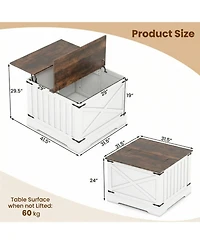 Sugift Farmhouse Lift Top Coffee Table with Hidden Storage Compartment