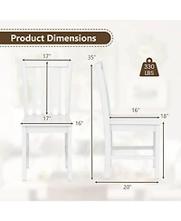 Sugift Wooden Kitchen Chairs Set of 2 Featuring Breathable Slat Tilt Backrest and Rubber Wood Frame
