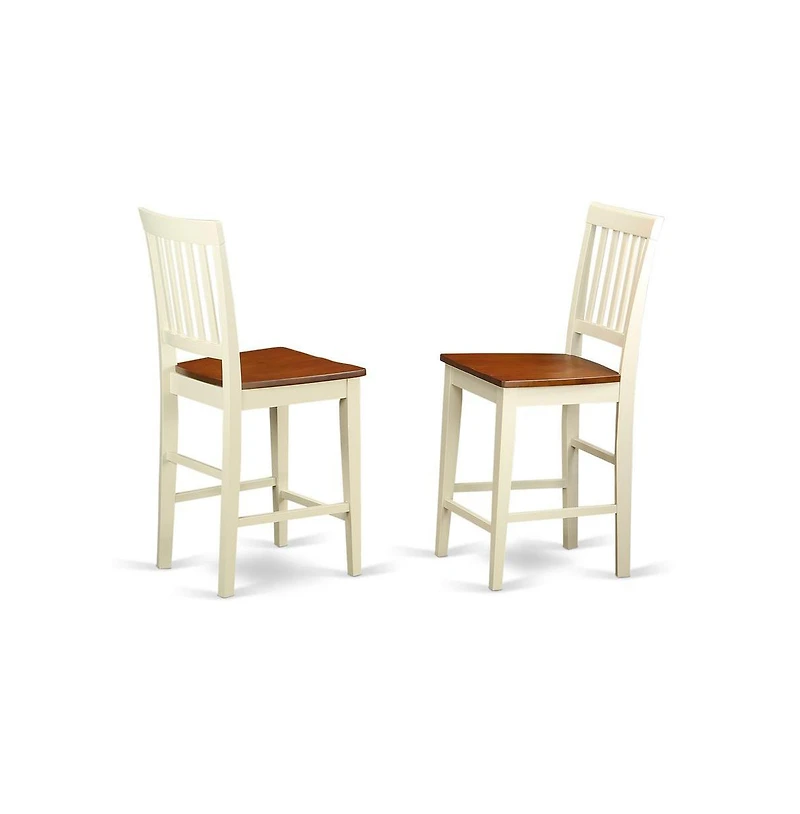 East West Furniture 5 Piece counter height Dining set-pub Table and 4 Kitchen bar stool