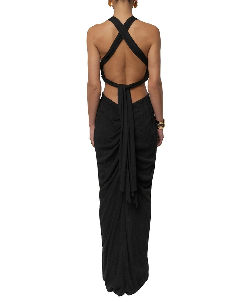 Jluxlabel Women's Warm Sunsets Plunging V-Neck Cutout Maxi Dress