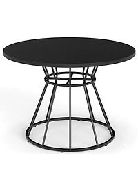Sugift 47 Inch Round Dining Table for 4 to 6 with Hourglass Metal Base