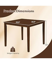 Sugift Farmhouse Square Dining Table for 4 with Solid Rubber Wood Frame and Reinforced Corners