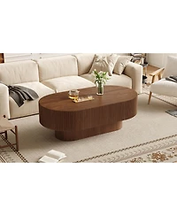 Streamdale Furniture 48.4" Farmhouse Oval Coffee Table with Fluted Base
