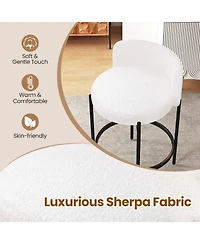 Sugift 24 Inch Boucle Counter Stools Set of 4 with Curved Backrests and Thick Cushioned Seats