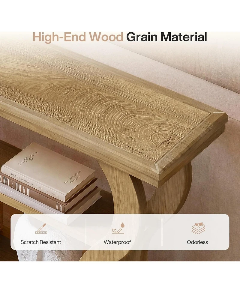 Tribesigns 55" Console Table with 3-Tier Storage, Modern Farmhouse