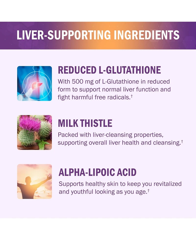 BioSchwartz Reduced Glutathione 500 Milligram with Alpha Lipoic Acid and Milk Thistle, 30 Capsules